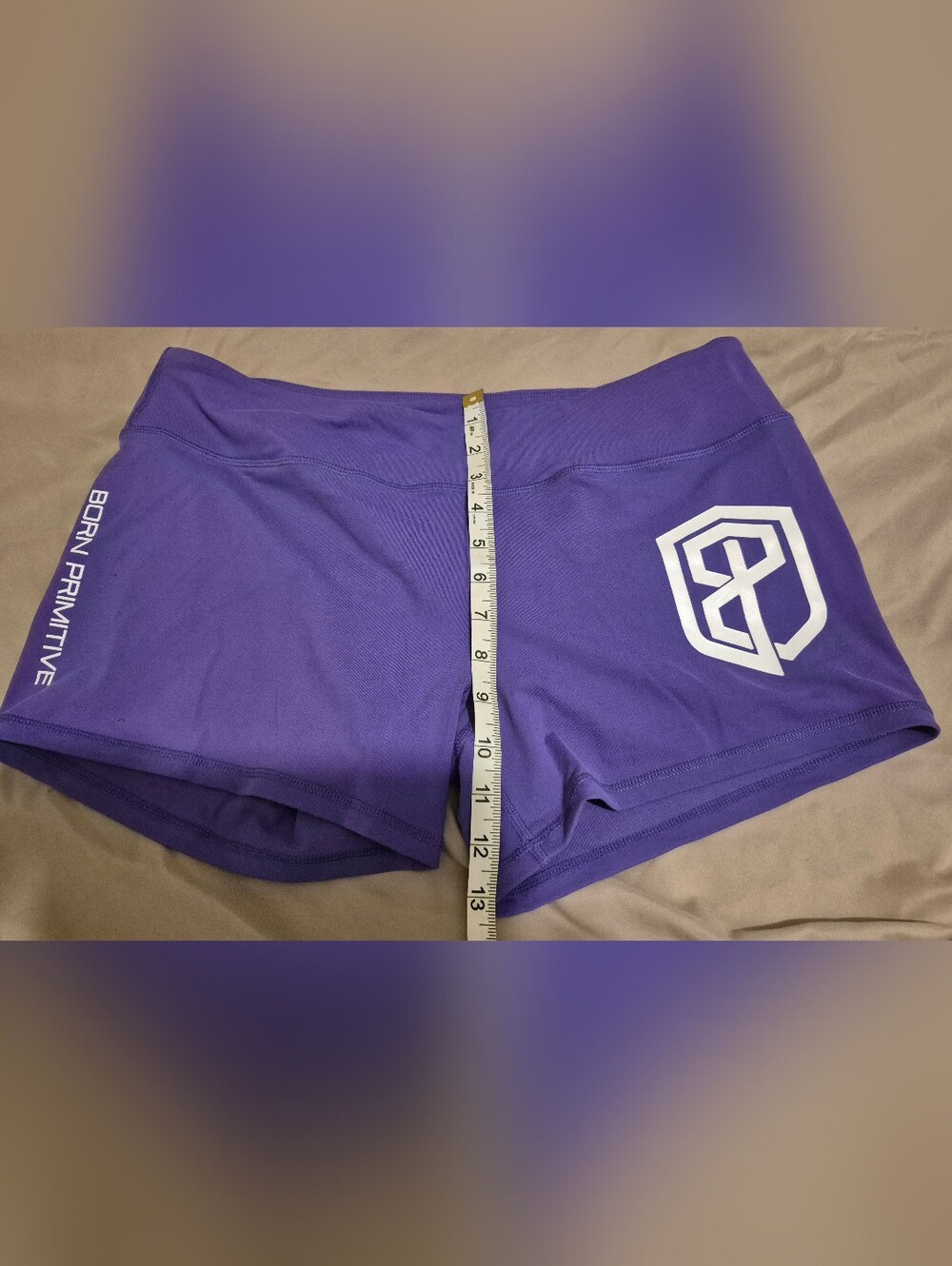 Born Primitive Purple Women’s Bike Shorts with Logo - Picture 2 of 5